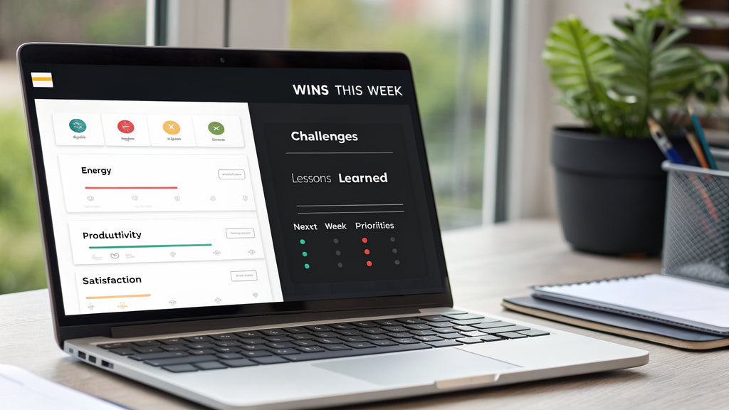 Weekly Review + Goal Tracker - Weekly Review Dashboard