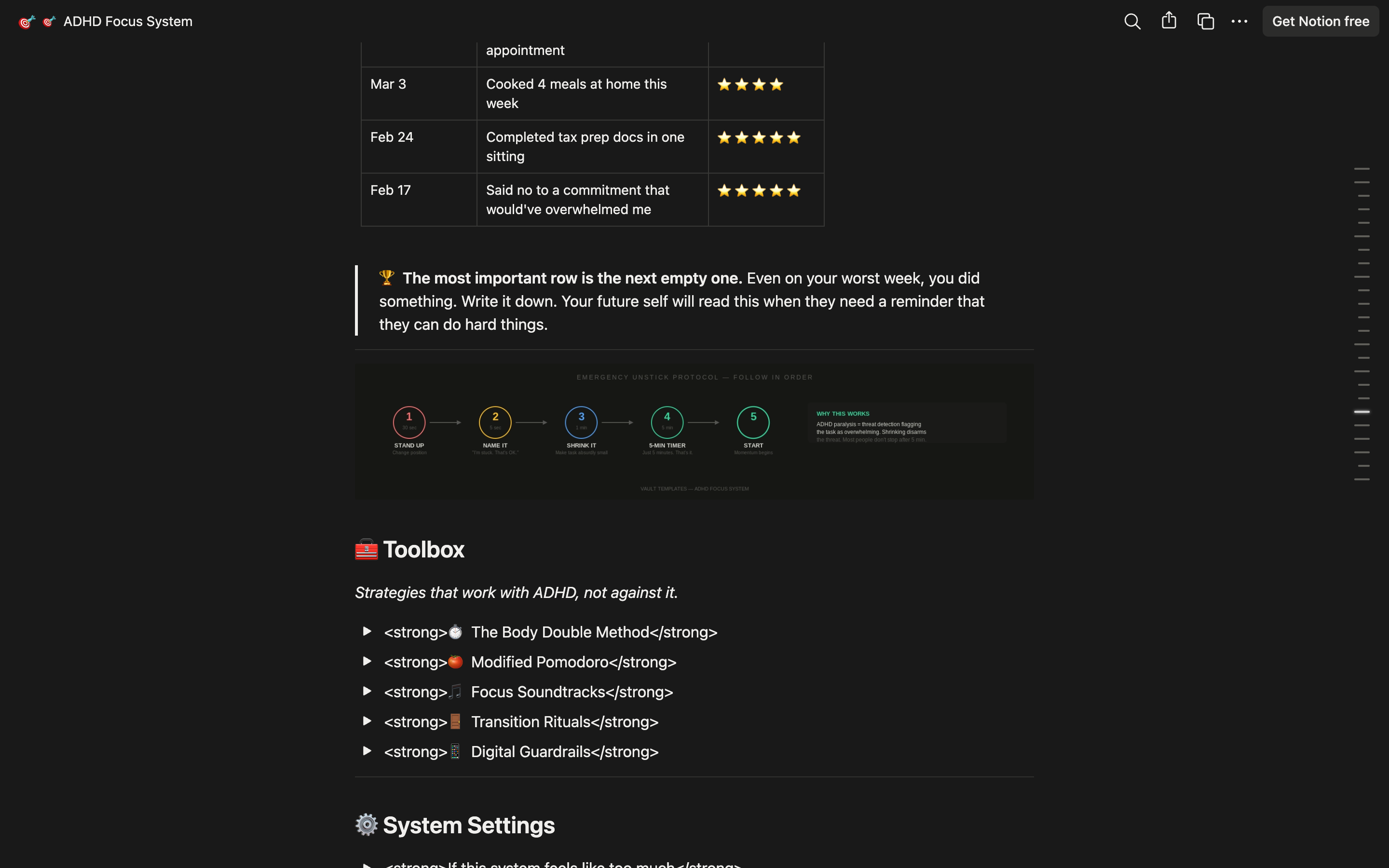 ADHD Focus System — Notion Template