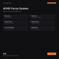 ADHD Focus System Notion Template - Neurodivergent-friendly productivity system