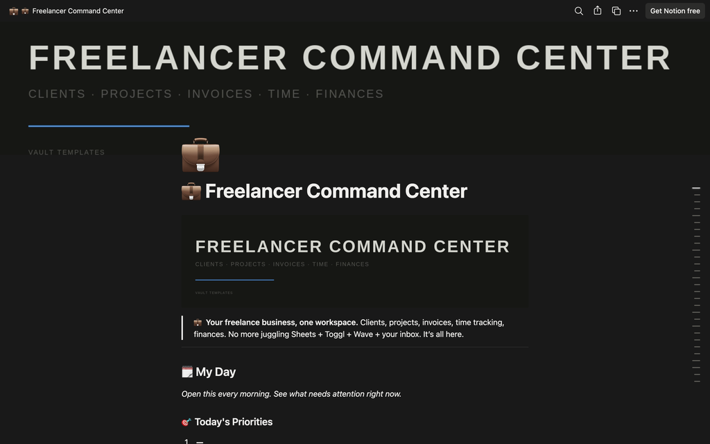 Freelancer Command Center — Notion Template