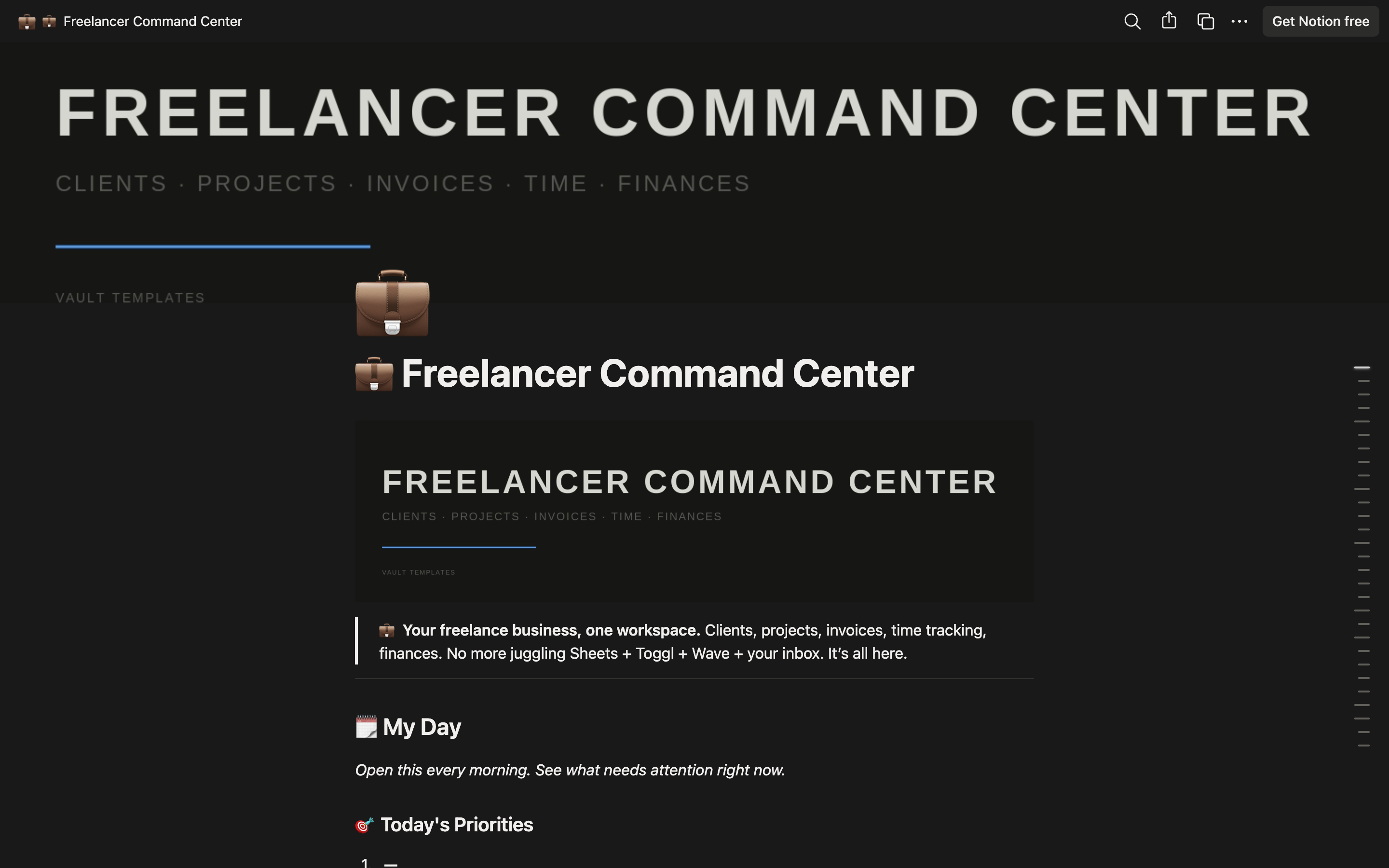 Freelancer Command Center — Notion Template