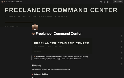 Freelancer Command Center — Notion Template