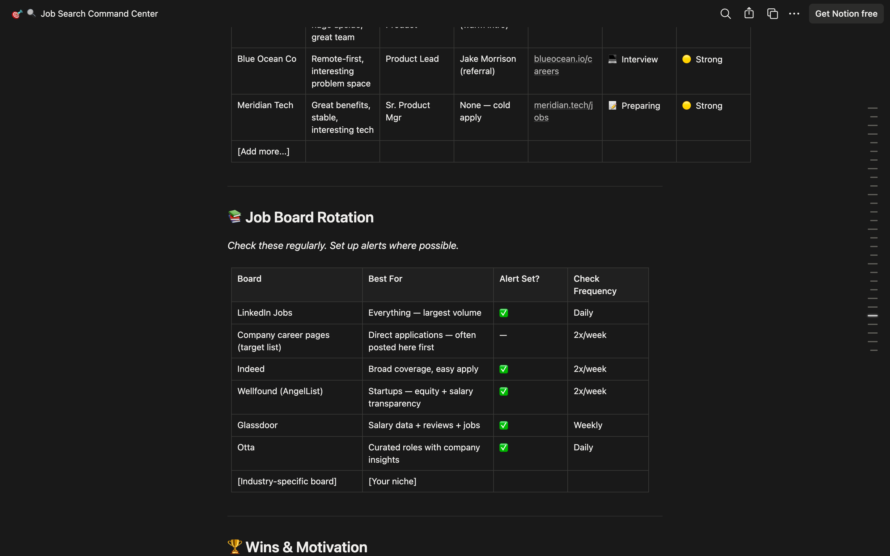 Job Search Command Center — Notion Template