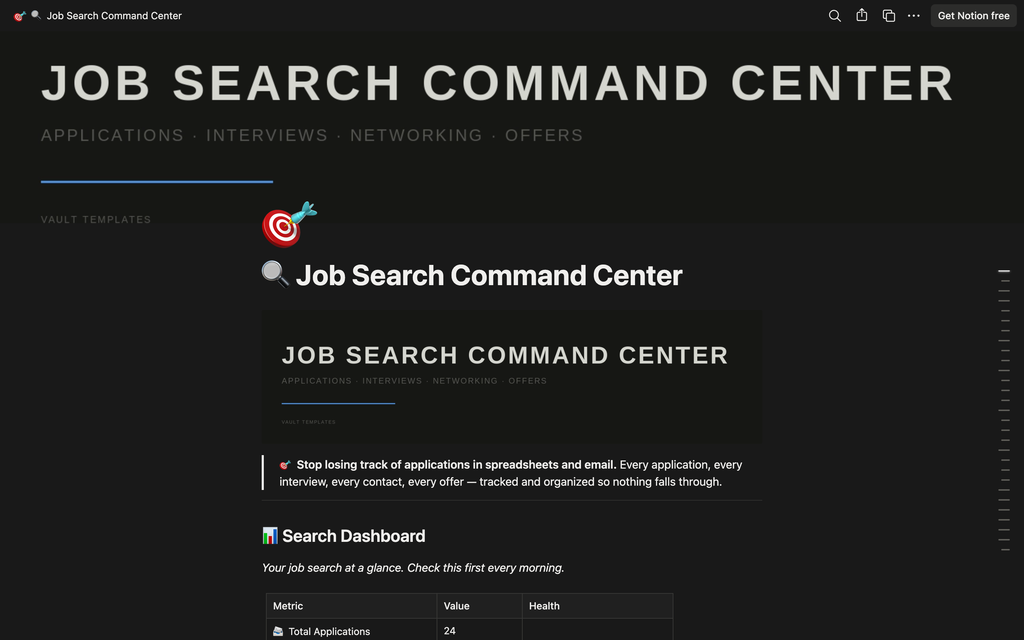 Job Search Command Center — Notion Template