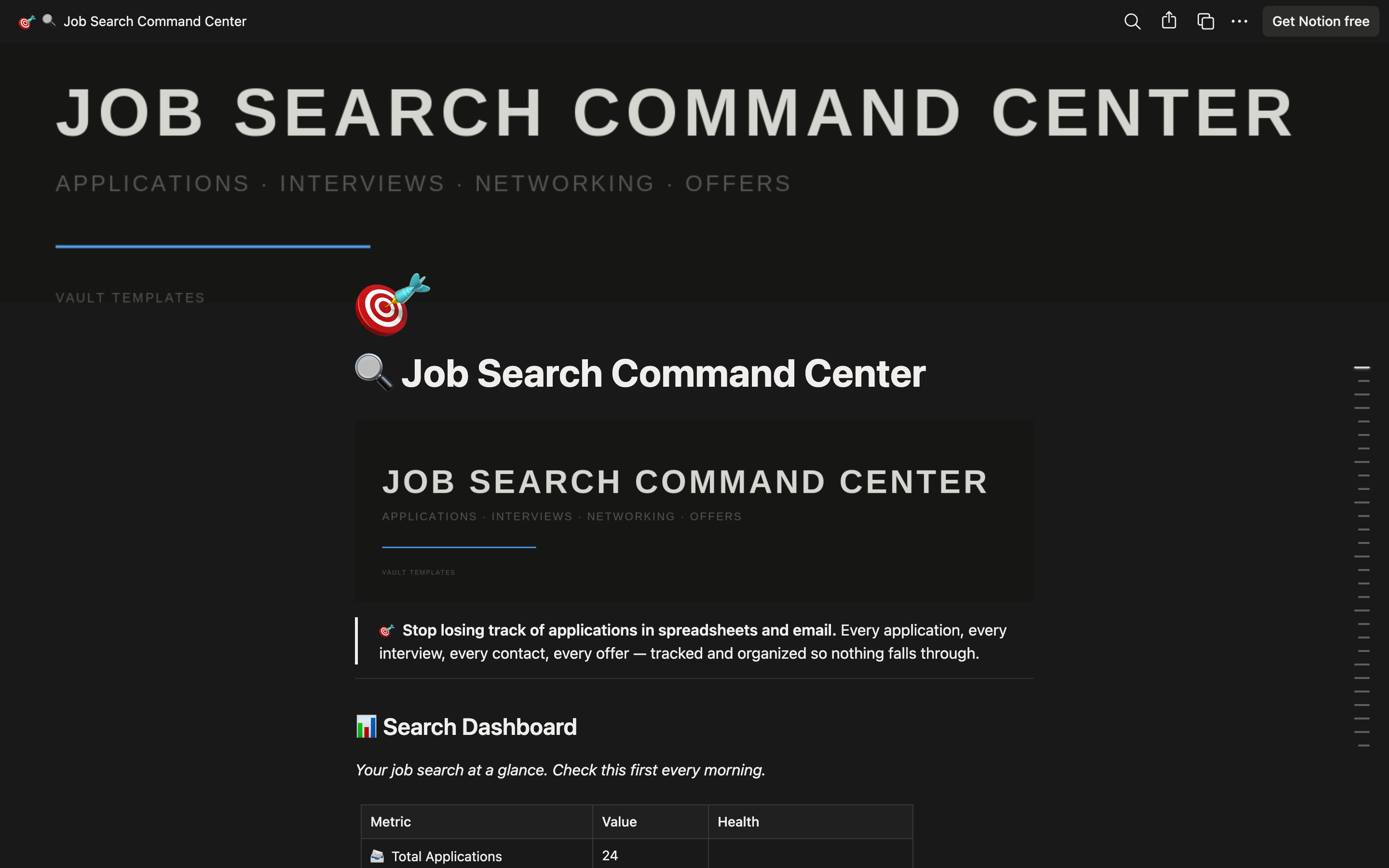 Job Search Command Center — Notion Template