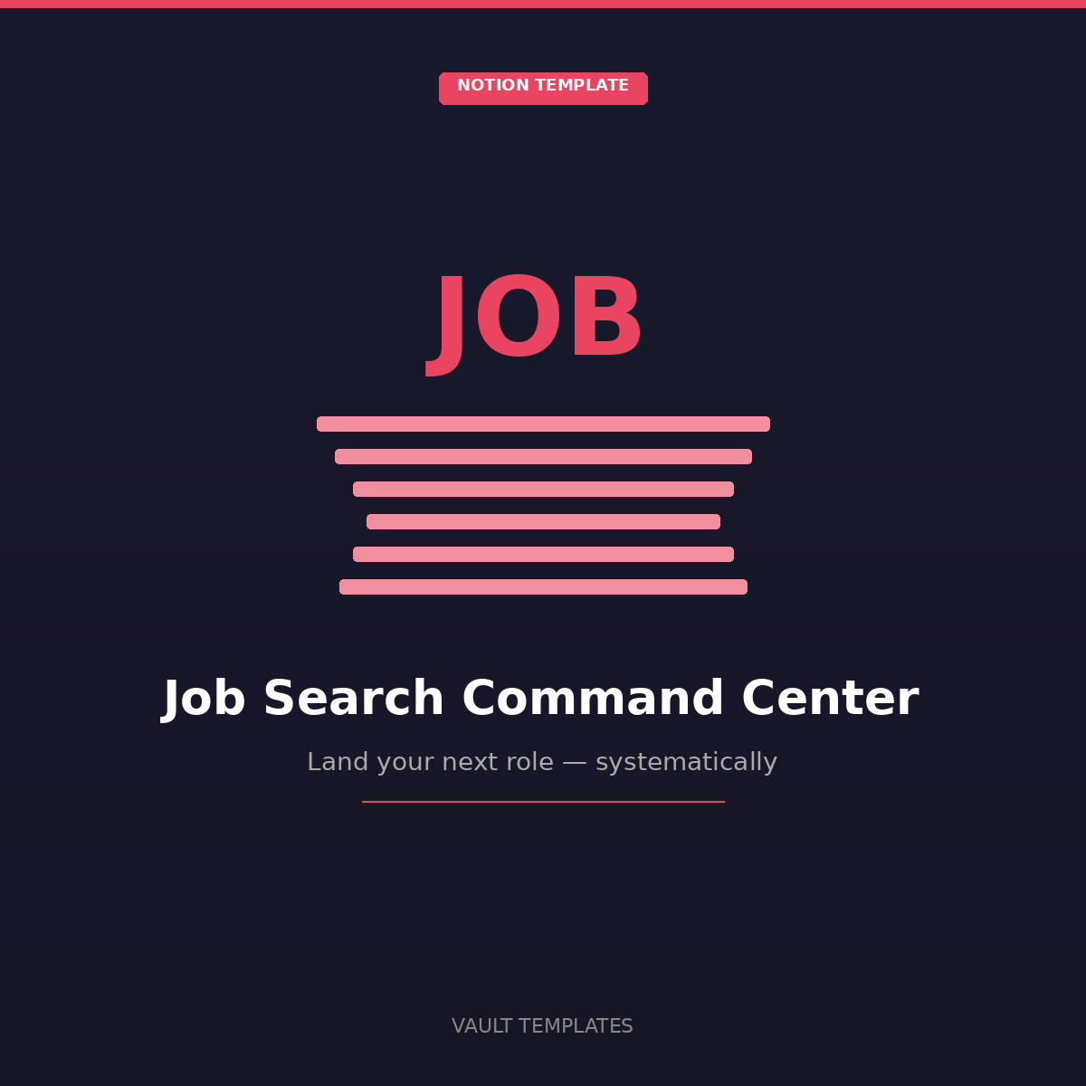 Job Search Command Center Notion Template - Track applications, prep for interviews, and land your next role