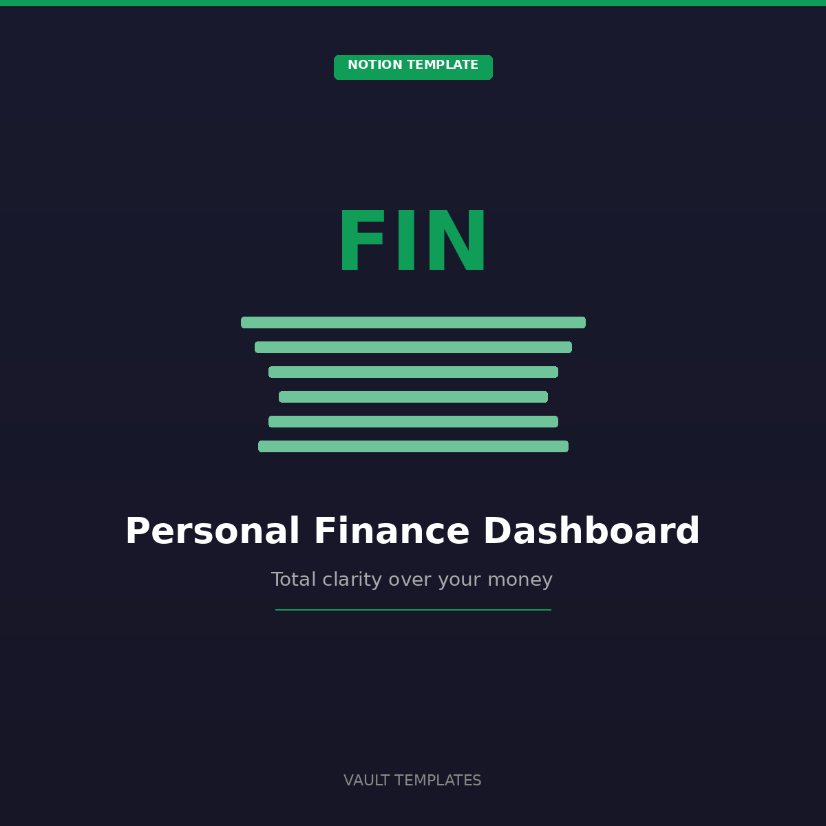 Personal Finance Dashboard Notion Template - Budget tracking, net worth, debt payoff, and savings goals