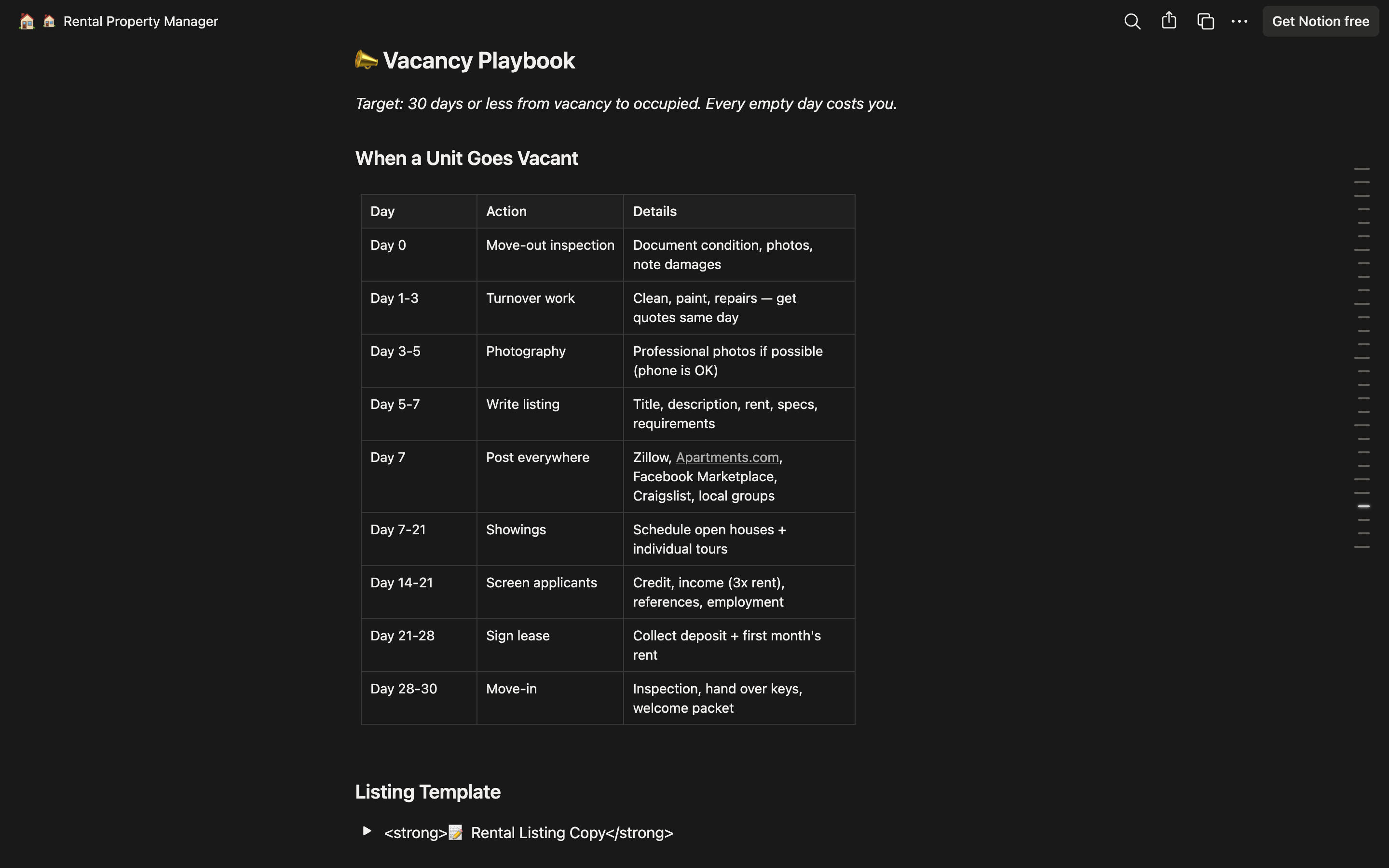 Rental Property Manager — Notion Template