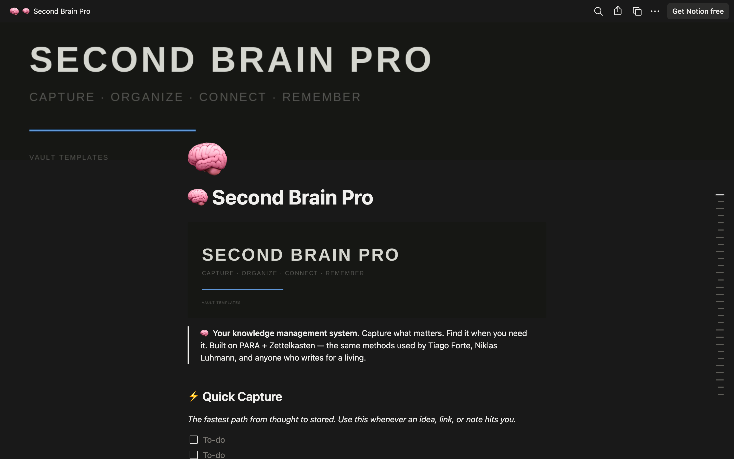 Second Brain Pro — Notion Template